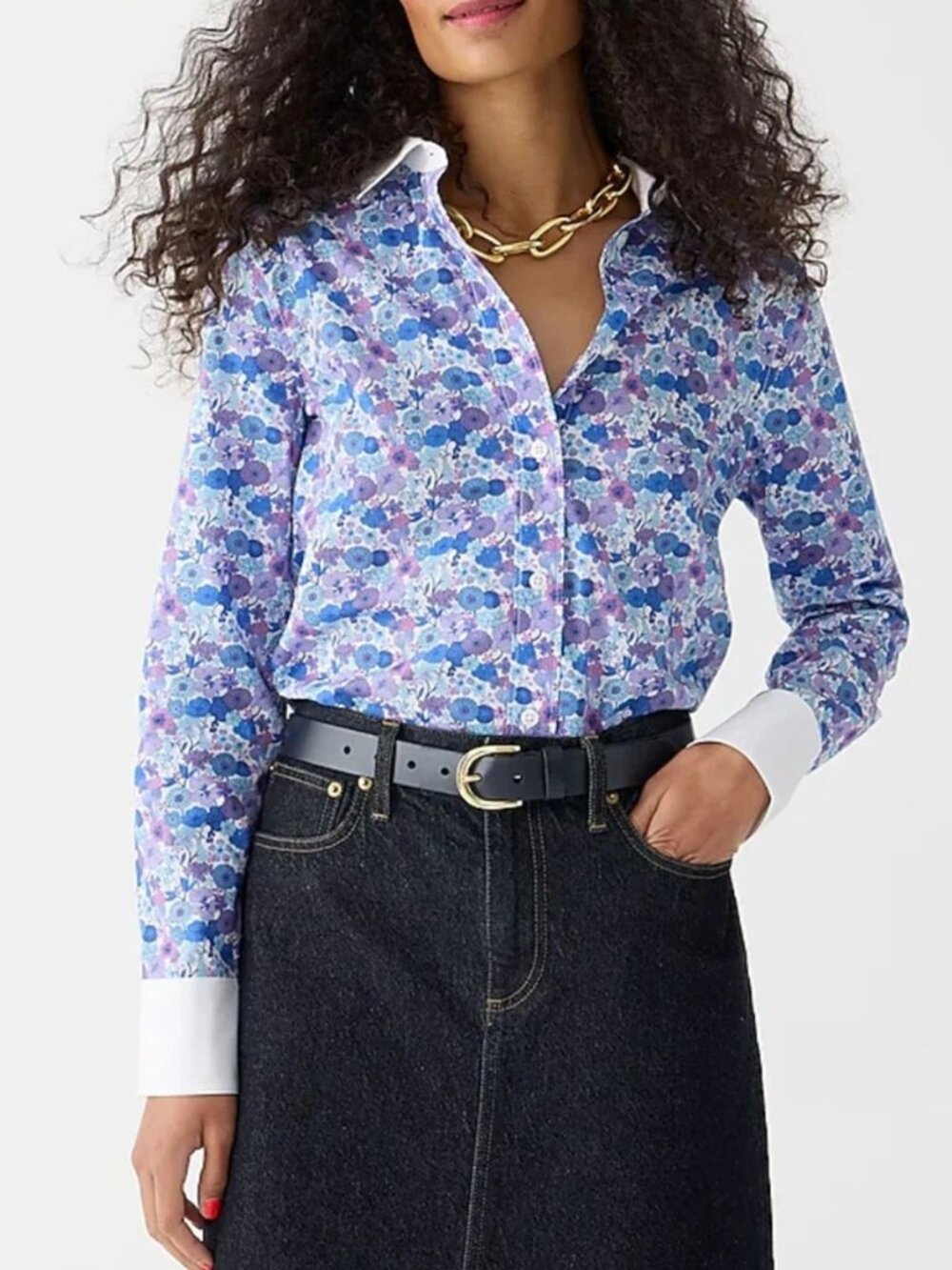 J. Crew Liberty Fabrics Slim Fit Shirt in Arrow Floral Size 0 NWT